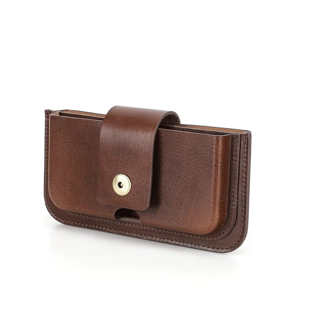 Brown Leather Dual Compartment Phone Case - Boscombe – Rebels Market
