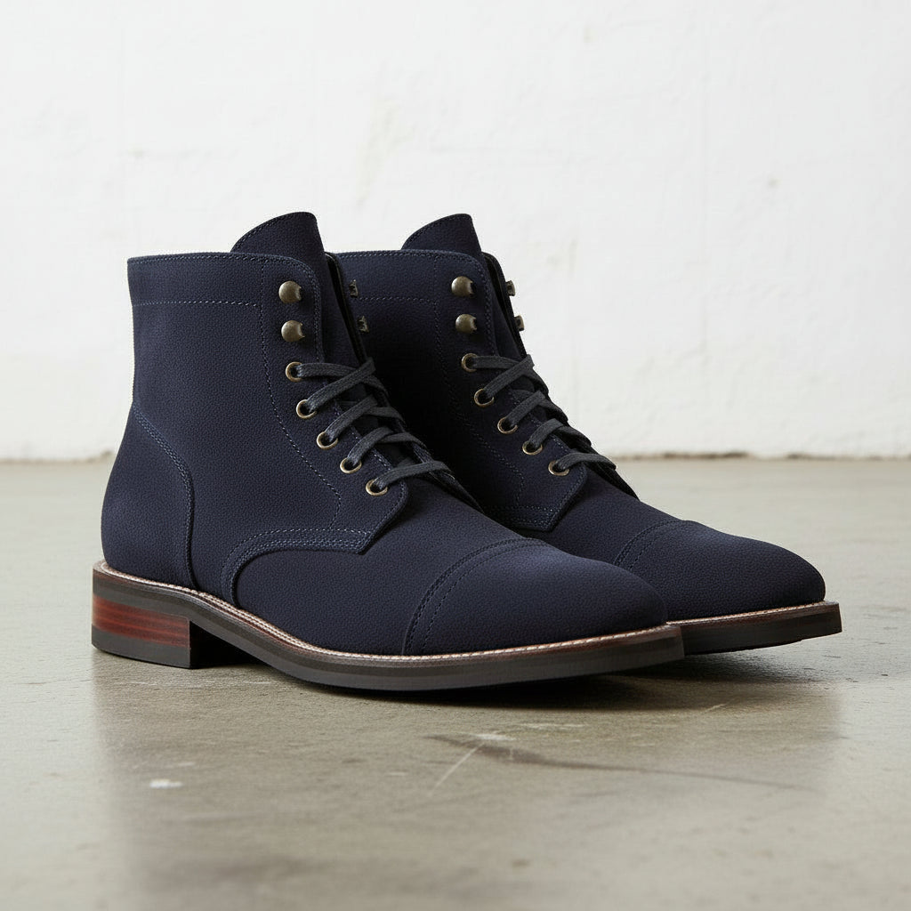 Men's Navy Blue Suede Lace-up Ankle Boots US 10 / Navy Blue / D Men's Navy Blue Suede Lace-up Ankle Boots US 10 / Navy Blue / D