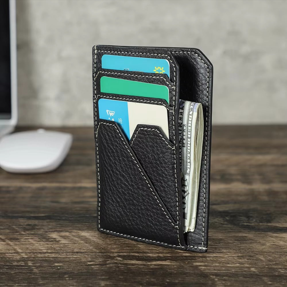 Men's Slim RFID Zipper Coin Pocket Leather Wallet | Minimalist Card Holder Men's Slim RFID Zipper Coin Pocket Leather Wallet | Minimalist Card Holder