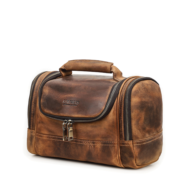 Men's Leather Dopp Kit Travel Toiletry Organizer