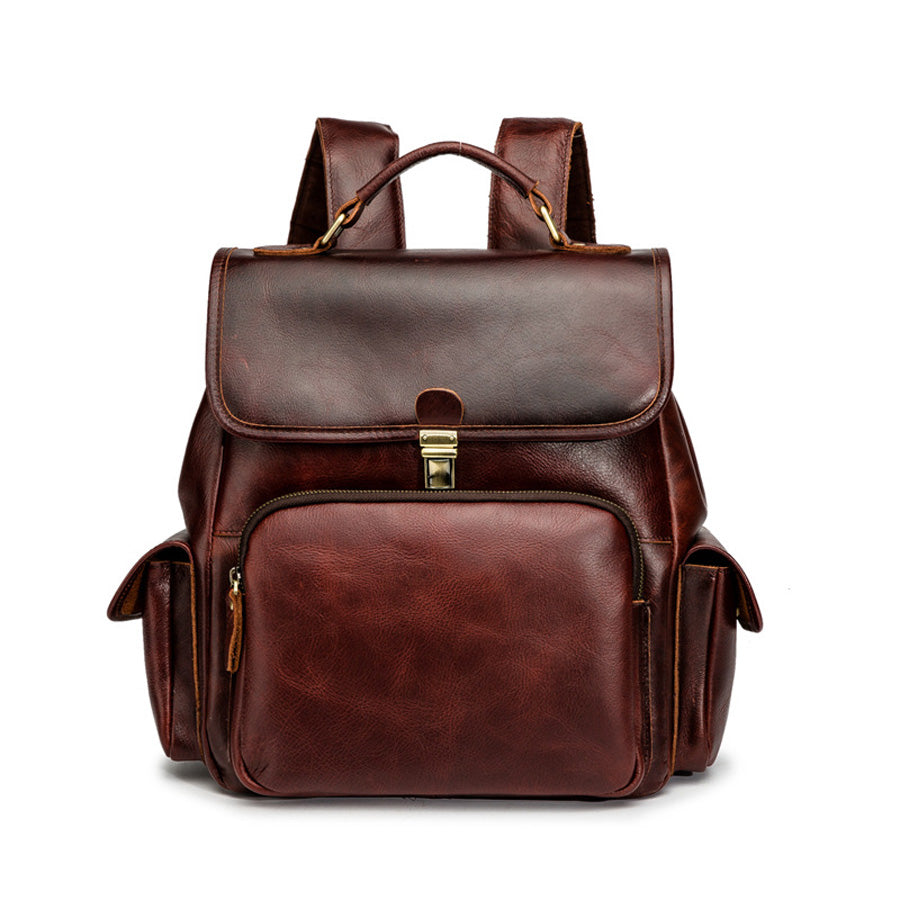 Women's Brown Leather Backpack