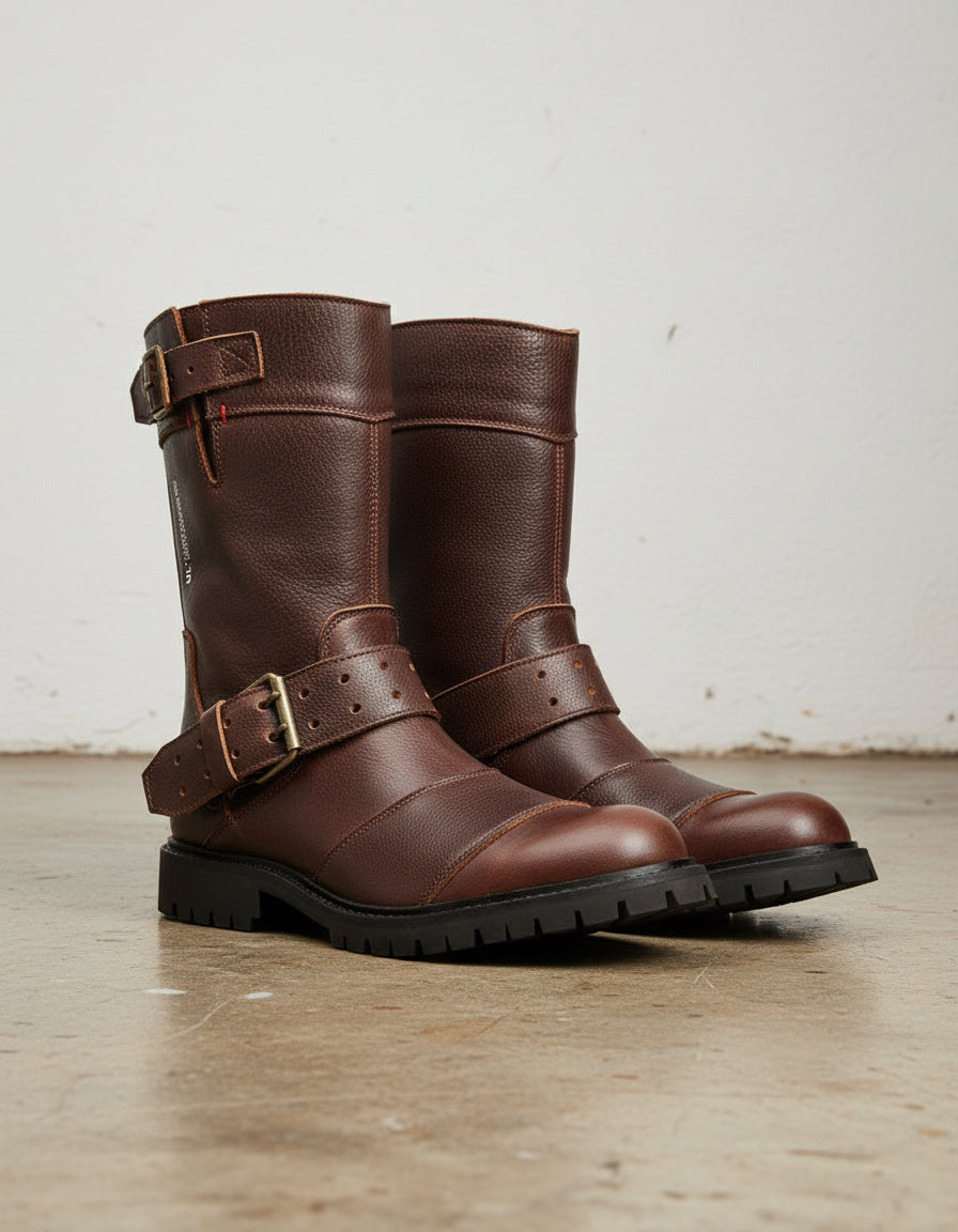 Bottes Moto Modeka Ikarus - Cuir De Vachette - Imperméables Hipora - Renforts Tibia/Talon - Taille 45 Marron