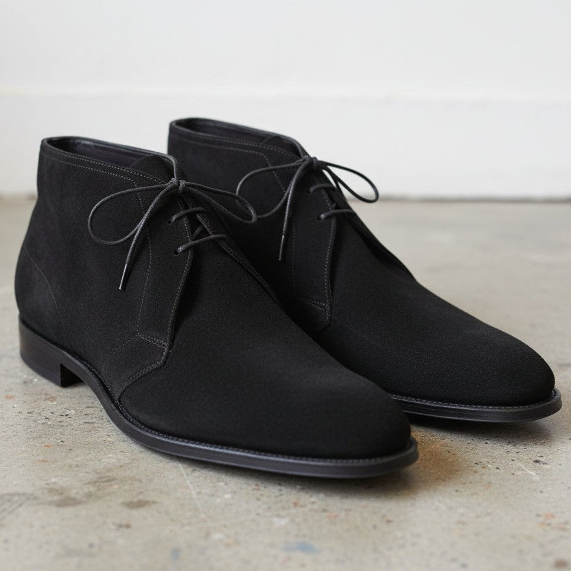 Men's Black Suede Chukka Boots — Popham