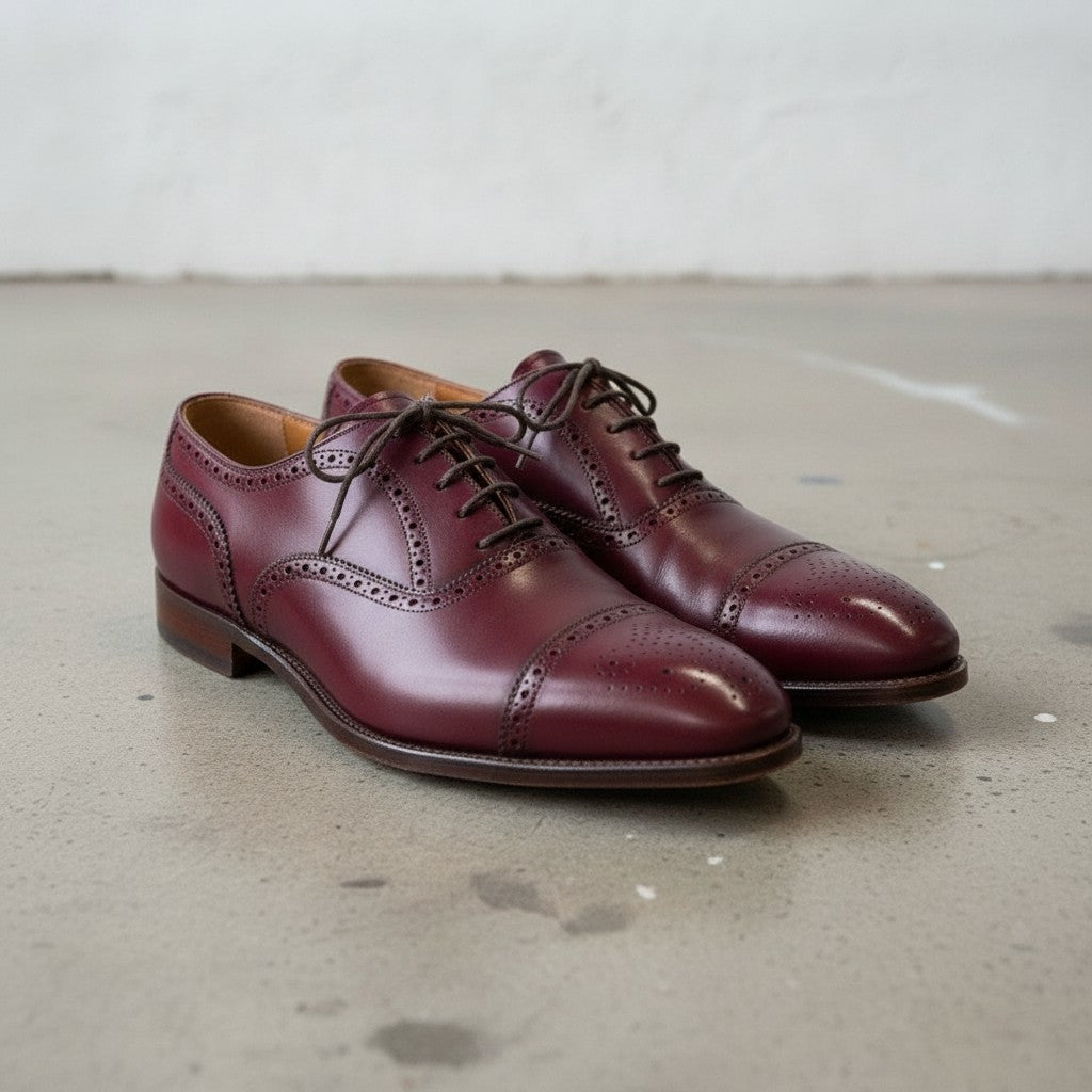 burgundy dress shoes for ladies Men's Leather Brogue -Handmade Classic Oxford Formal Shoes They run a little ribkoff-bulk-import Summer Beach Cover Up Size:42L burgundy heels zara