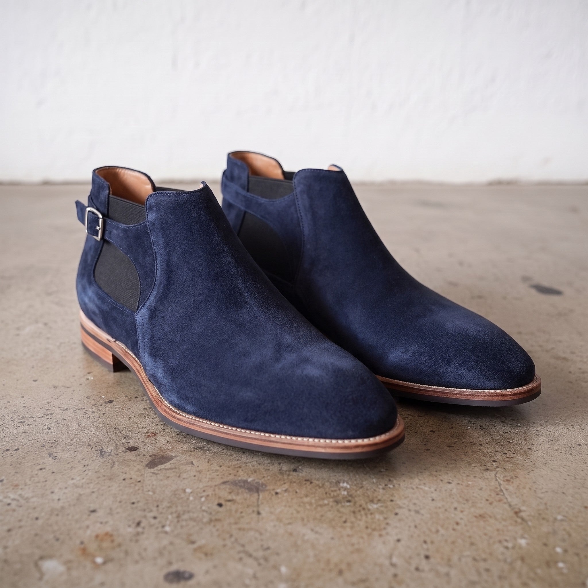 blue suede dress boots Men's Navy Genuine Jodhpurs Boot - Handmade Luxury Footwear size:18 SOLANGE- Off the Shoulder scholarly aesthetic Material:Ankara
