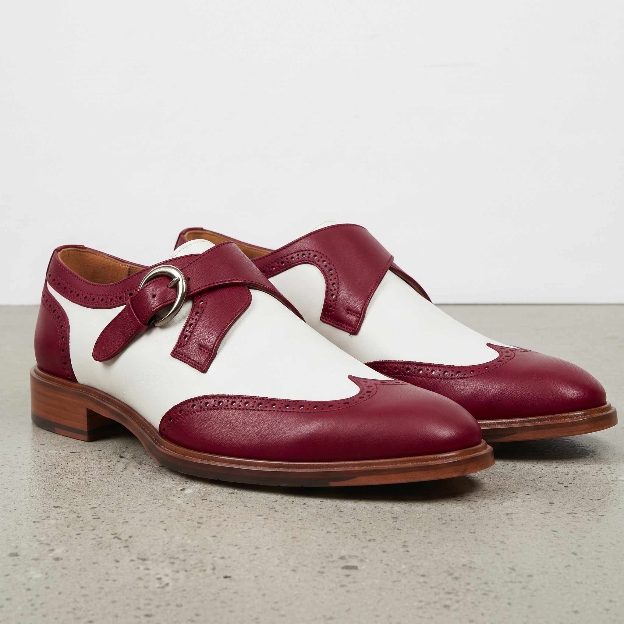 burgundy and white dress shoes Handmade Men's Wing Tip - Men's Leather Formal Shoes * Exceptional Craftsmanship