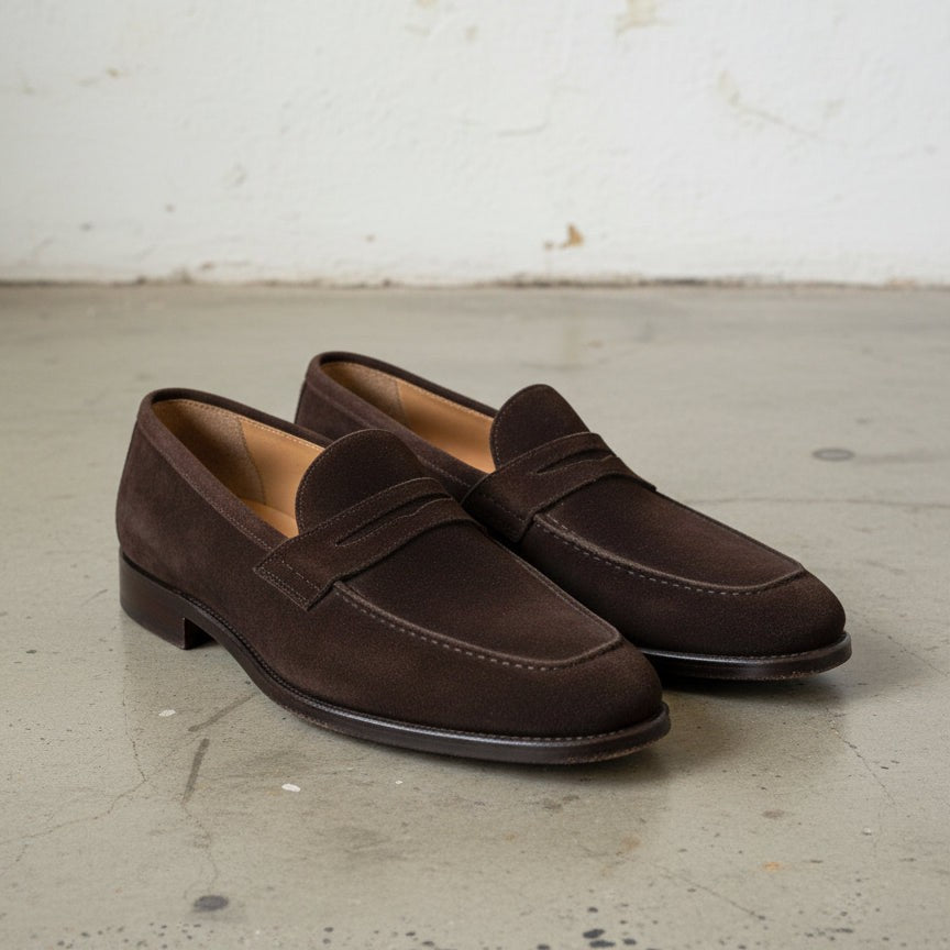 Handcrafted Men's Brown Suede Moccasin Loafers with a Soft Leather Lining