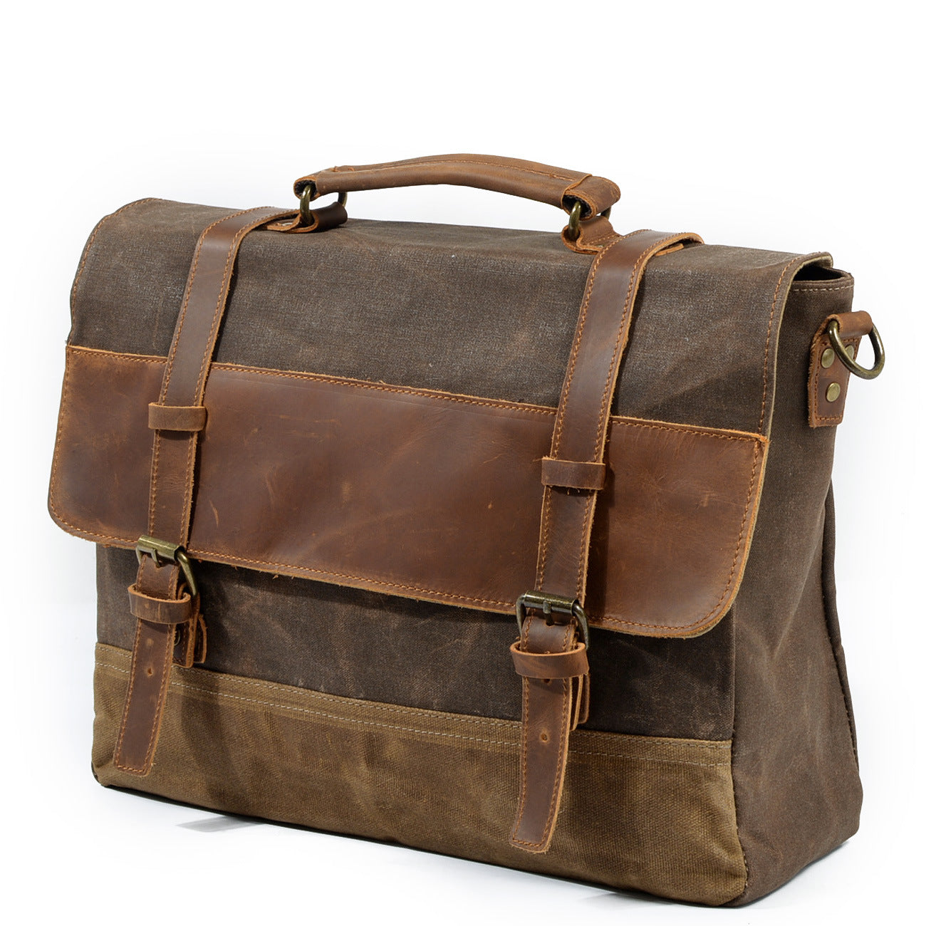 Men's Retro Messenger Bag - Waterproof Genuine Leather Crossbody