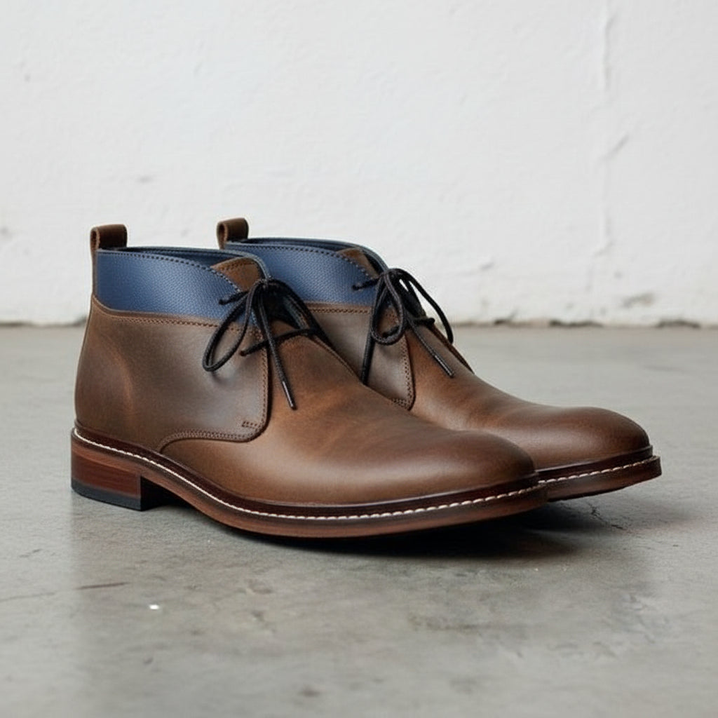 Handmade Men Antique Brown Leather Chukka Boots, Style Casual Boots US 16 / Black Handmade Men Antique Brown Leather Chukka Boots, Style Casual Boots US 16 / Black