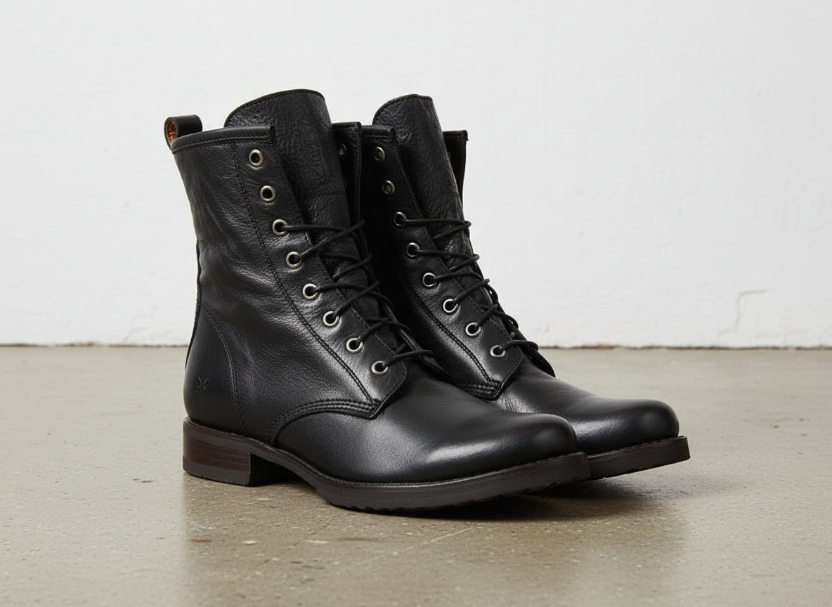 Handmade Men Black Combat Boots, Boot, Mens Lace up Boots – Rebels