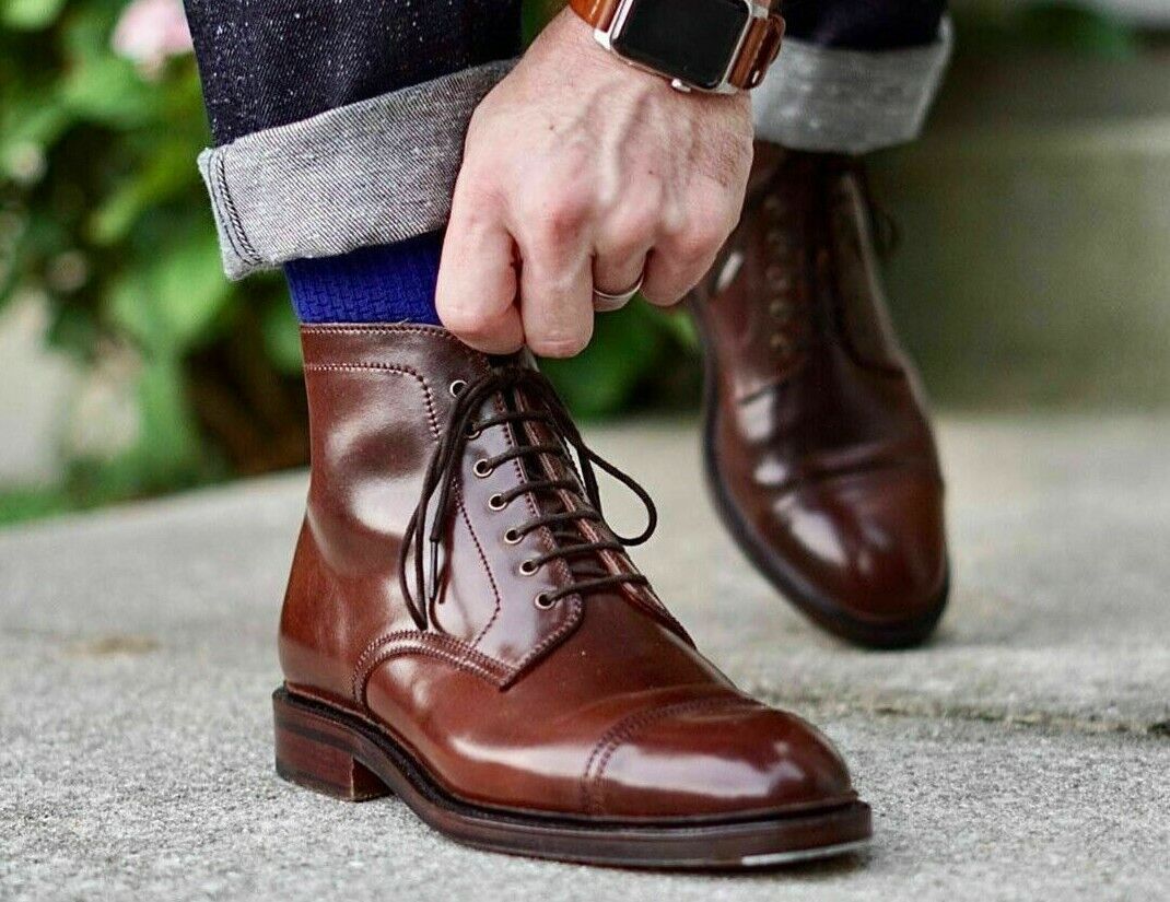 Ankle Boots Men's Dress Boots Near Me Men's Brown Cap Toe