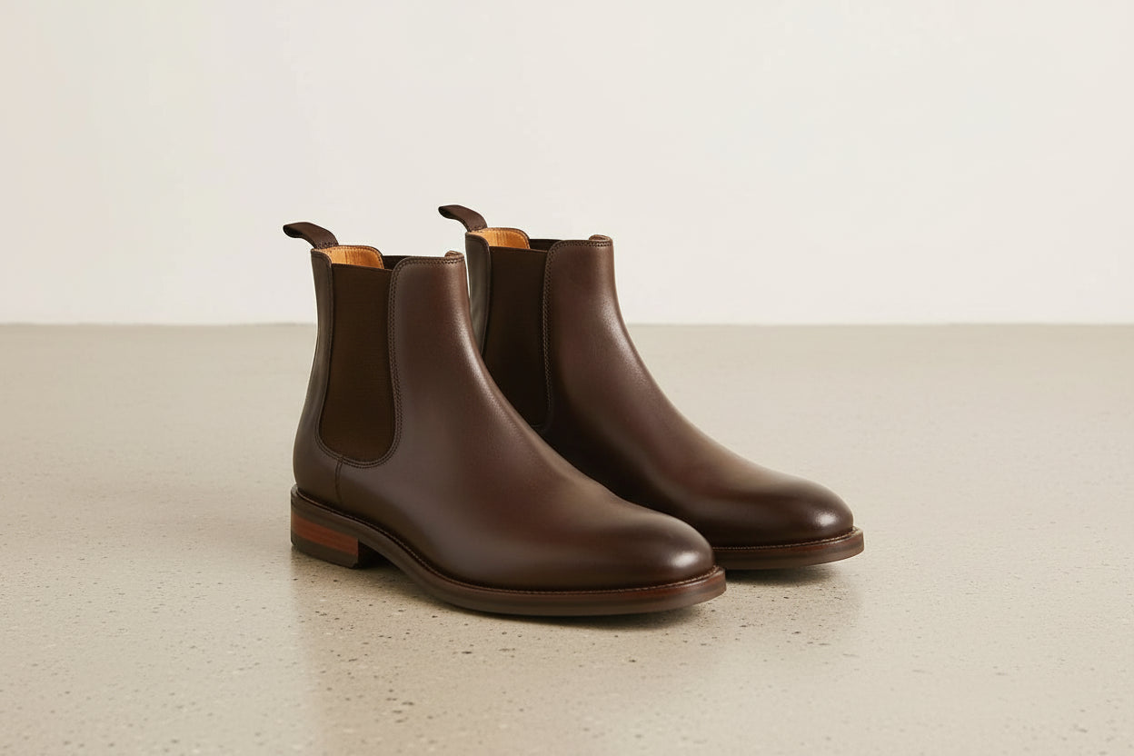 Handmade Men Brown Leather Chelsea Boots, Men Genuine Leather Dress Boot US 11.5 / Brown / D - Standard Handmade Men Brown Leather Chelsea Boots, Men Genuine Leather Dress Boot US 11.5 / Brown / D - Standard