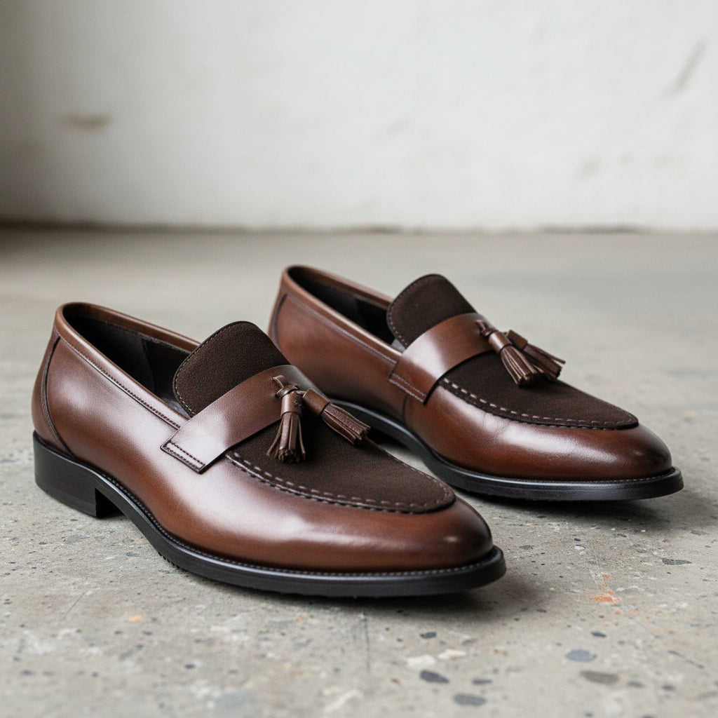 Handmade Men Brown Tassels Moccasins Loafer Shoes, Brown Dress Shoes US 5.5 / Brown / D - Standard Handmade Men Brown Tassels Moccasins Loafer Shoes, Brown Dress Shoes US 5.5 / Brown / D - Standard
