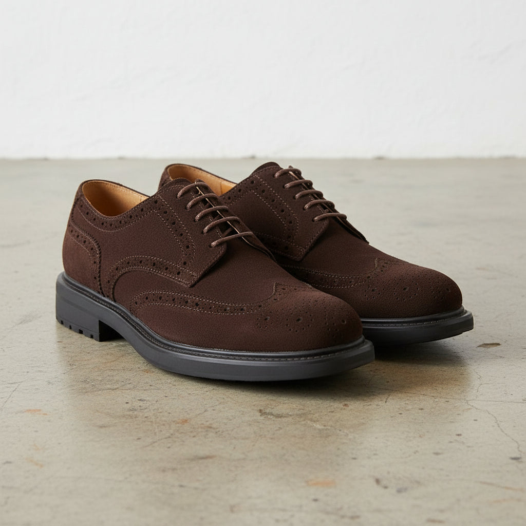 Handmade Men's Suede Brogue Dress Shoes – Rebels Market