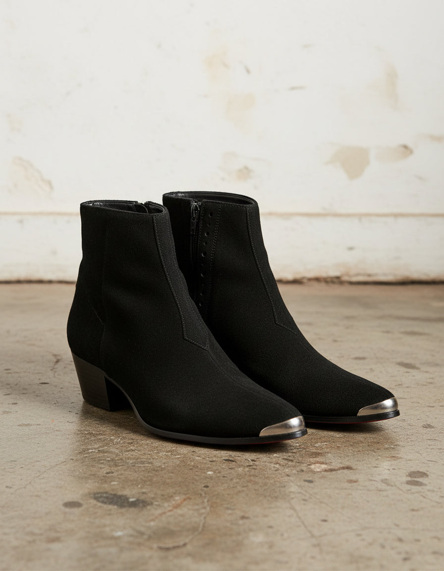 black suede dress boots men Anchorage Black Suede Chukka Boots main image 0
