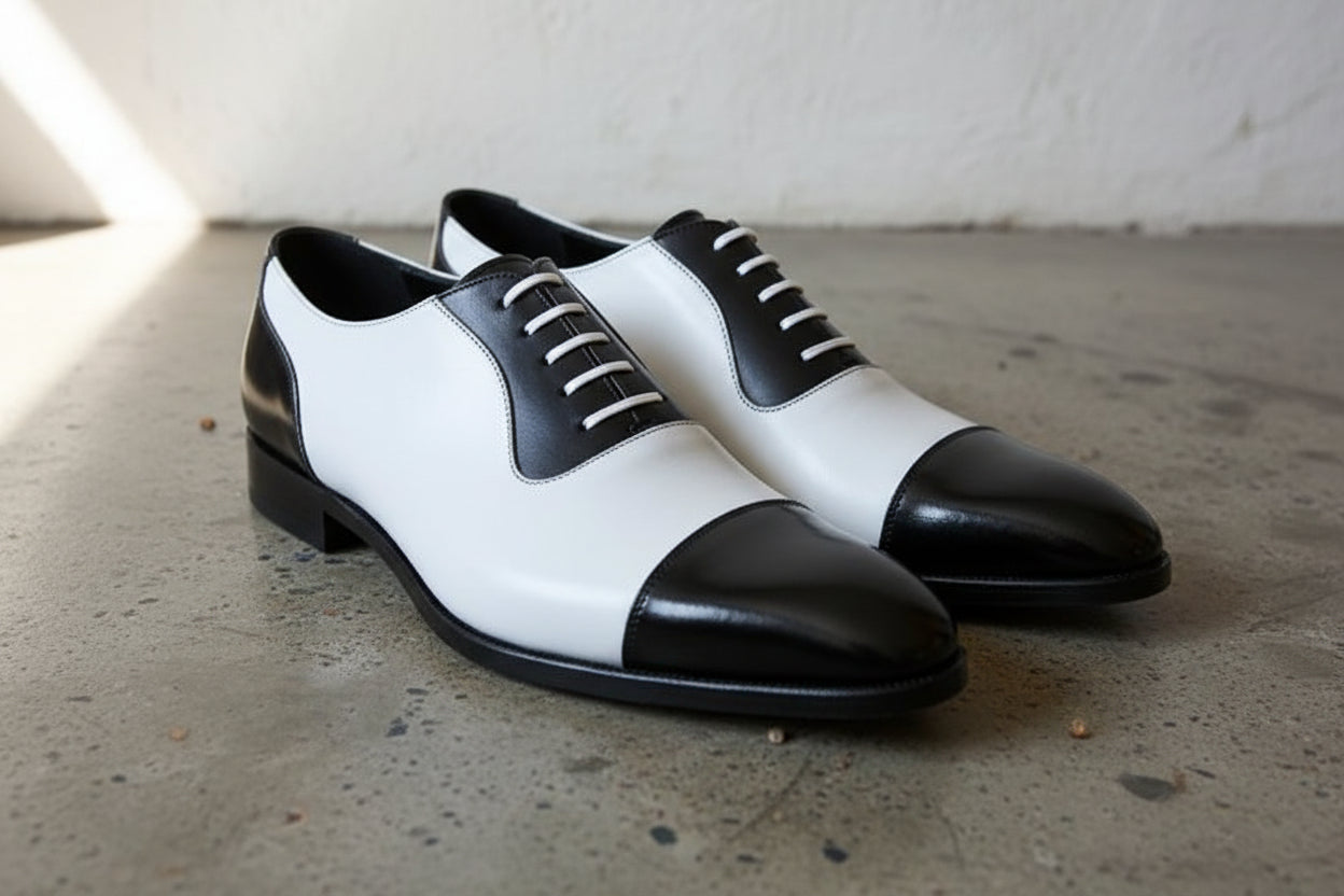 Men's Black and White Spectator Dress Shoes US 10 / Black/White / D - Standard Men's Black and White Spectator Dress Shoes US 10 / Black/White / D - Standard