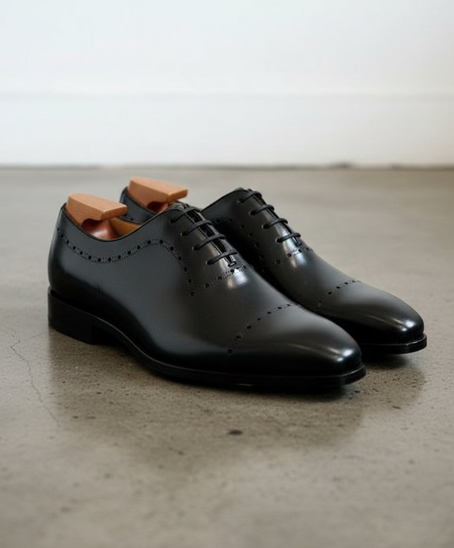 Men's Black Oxford Tuxedo Dress Shoes | Classic Formal Footwear US 14 / Black / D - Standard Men's Black Oxford Tuxedo Dress Shoes | Classic Formal Footwear US 14 / Black / D - Standard
