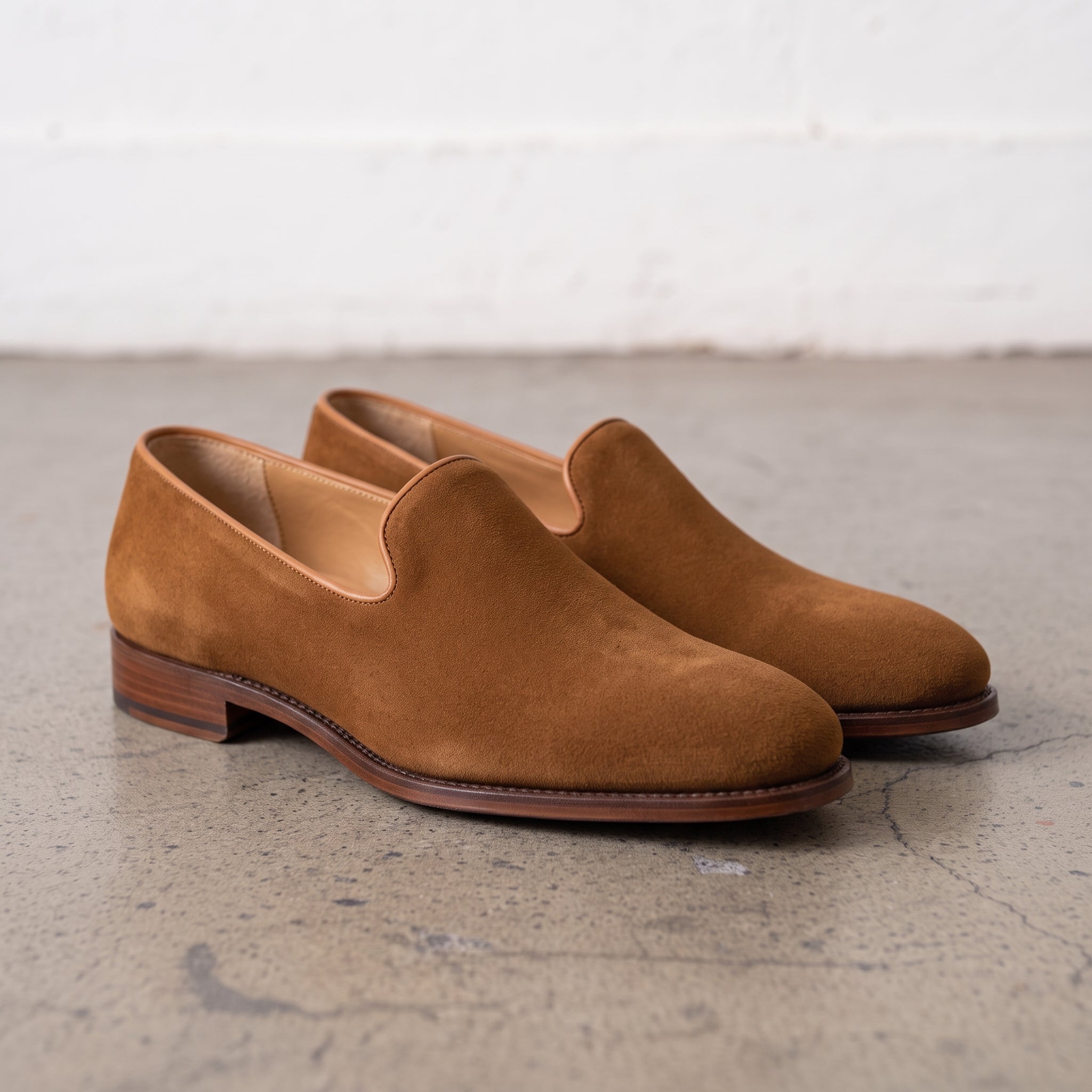 Handmade Men's Brown Suede Leather Penny Loafer Driving Shoes Moccasins