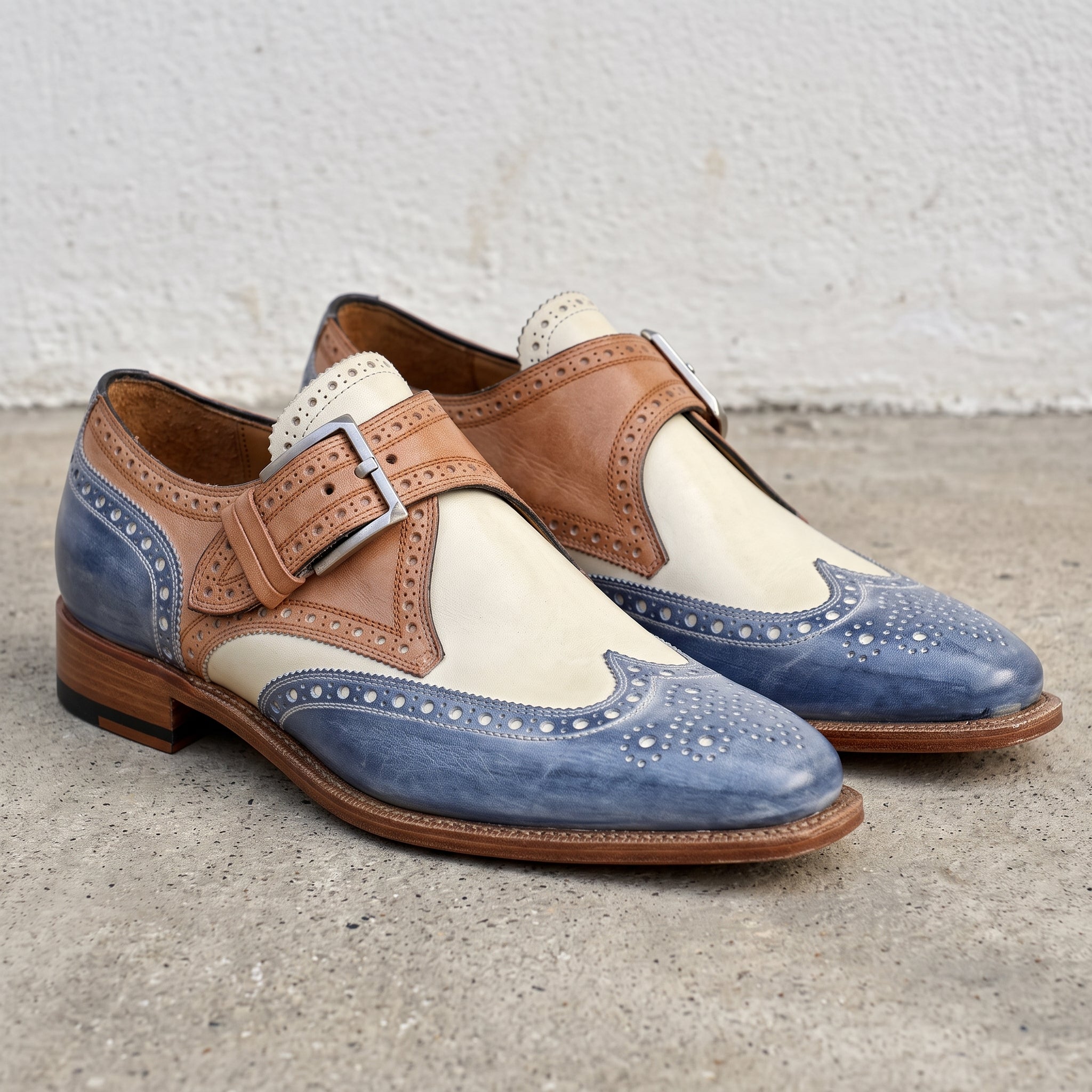 dress shoes designer men Handmade Three Tone Wing Tip Brogue - Formal Shoes Shoe brands Pants Size:32W x 32L x-category:Event Edit I love a casual Leather lining