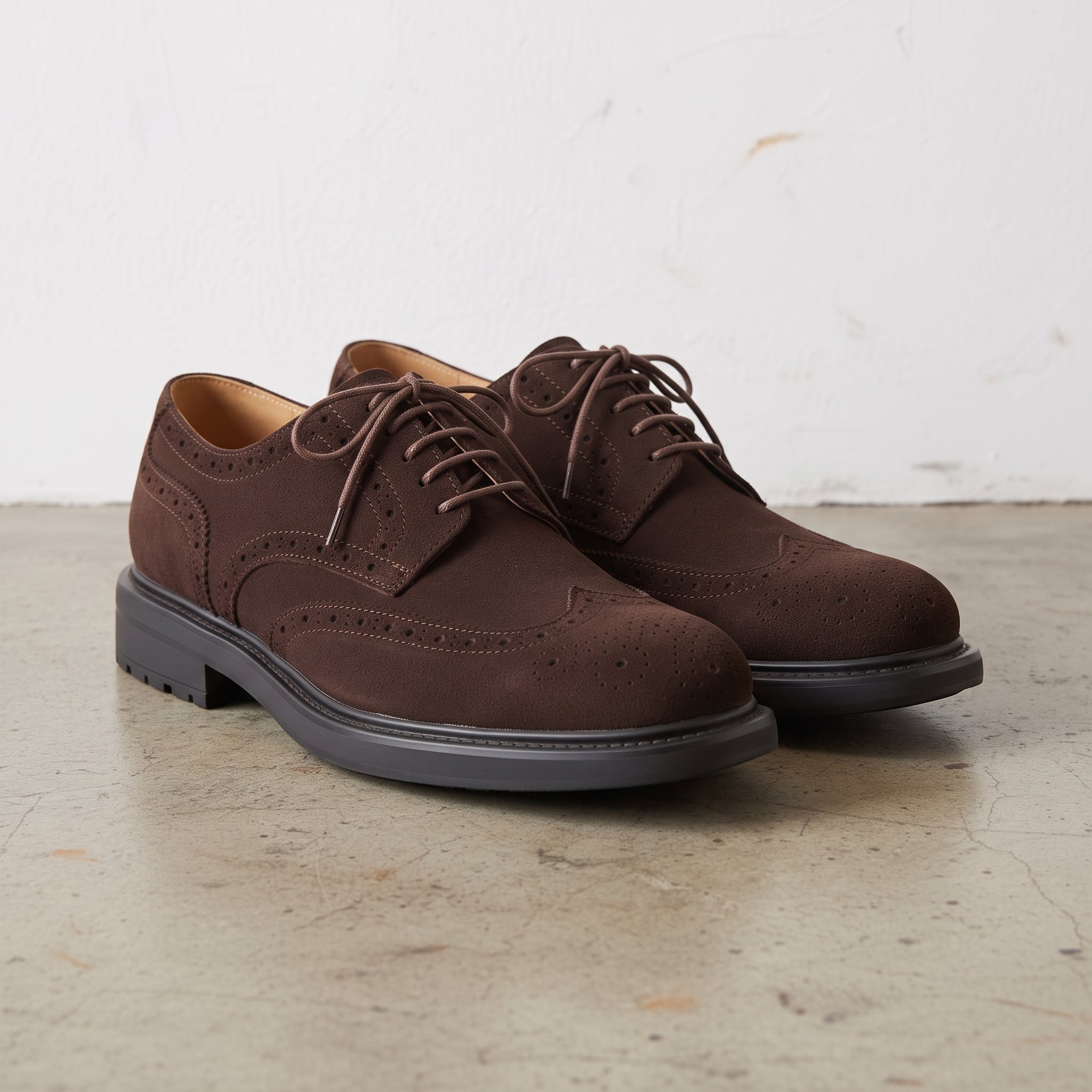 Handmade Men's Suede Brogue Dress Shoes