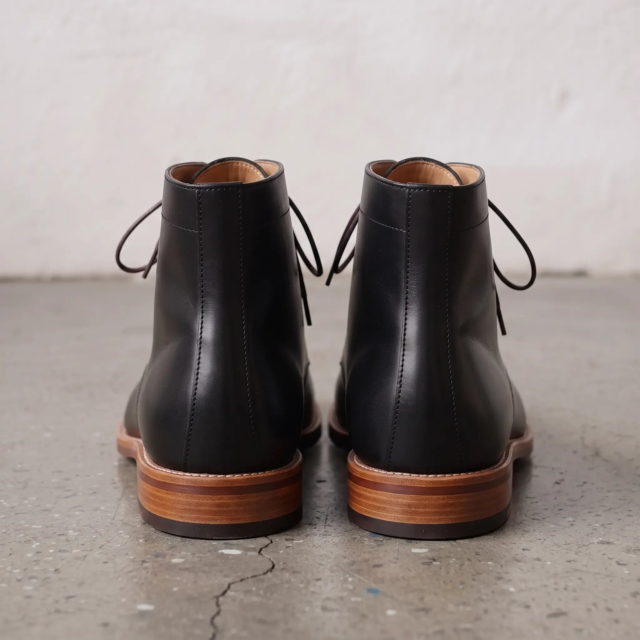 Men's Black Cap-Toe Leather Oxford Boots — Talbot