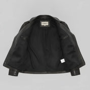 Women's Black Leather Perfecto Biker Jacket — Cunliffe
