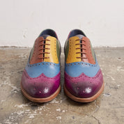 Men's Multicolor Wingtip Leather Brogue Oxfords — Strachan