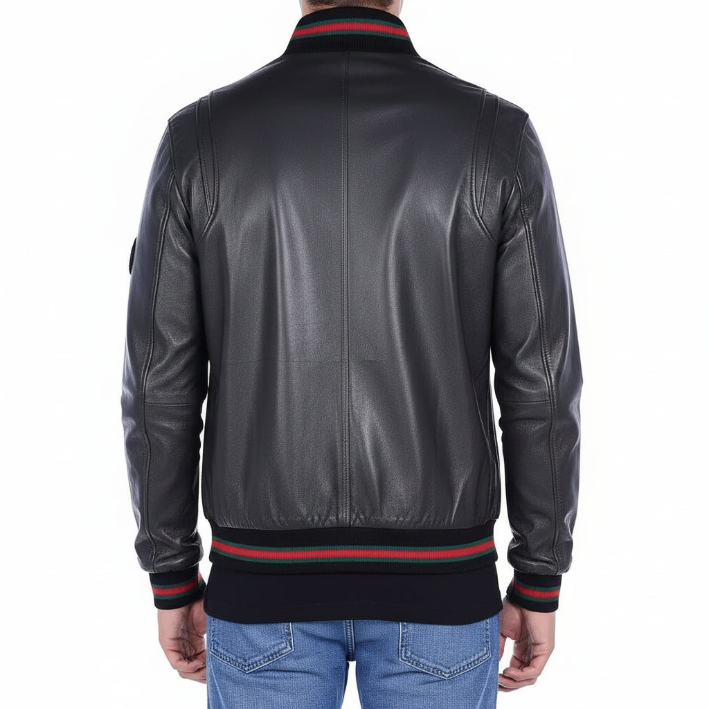 Men's Handmade Bomber Leather Jacket