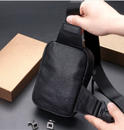 Full-Grain Leather Messenger Waist Bag, Mini Shoulder Bag