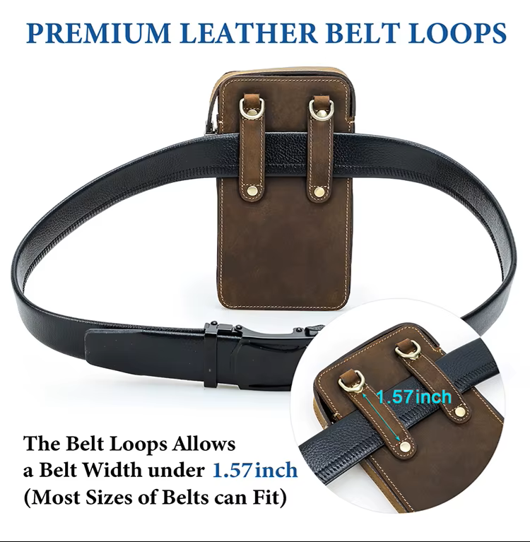 Men's Adjustable Strap Multi-Use Full- Grain Leather Crossbody Bag
