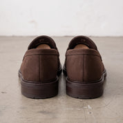 Men's Brown Apron-Toe Suede Penny Loafers — Thornbury