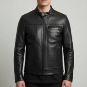Men's Handmade Cafe Racer Leather Jacket