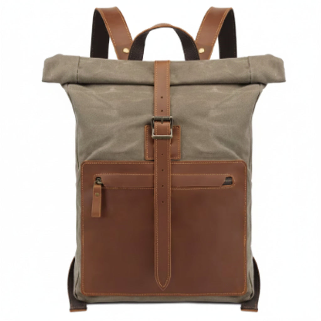 Vintage Waterproof 15 Inch Laptop Leather Accents Backpack