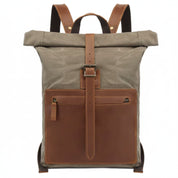 Vintage Waterproof 15 Inch Laptop Leather Accents Backpack