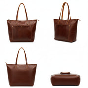Women's Full-Grain Genuine Leather Tote Handbag