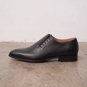 Men's Black Wholecut Leather Oxfords — Perceval