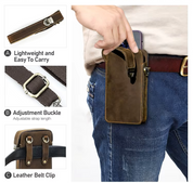 Men's Adjustable Strap Multi-Use Full- Grain Leather Crossbody Bag