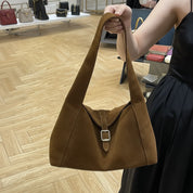Women's Slouchy Suede Shoulder Bag - Underarm Leather Hobo Tote
