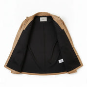 Women's Tan Leather Trench Jacket — Aldous