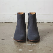 Women's Navy Blue Plain-Toe Suede Ankle Boots — Wadsworth