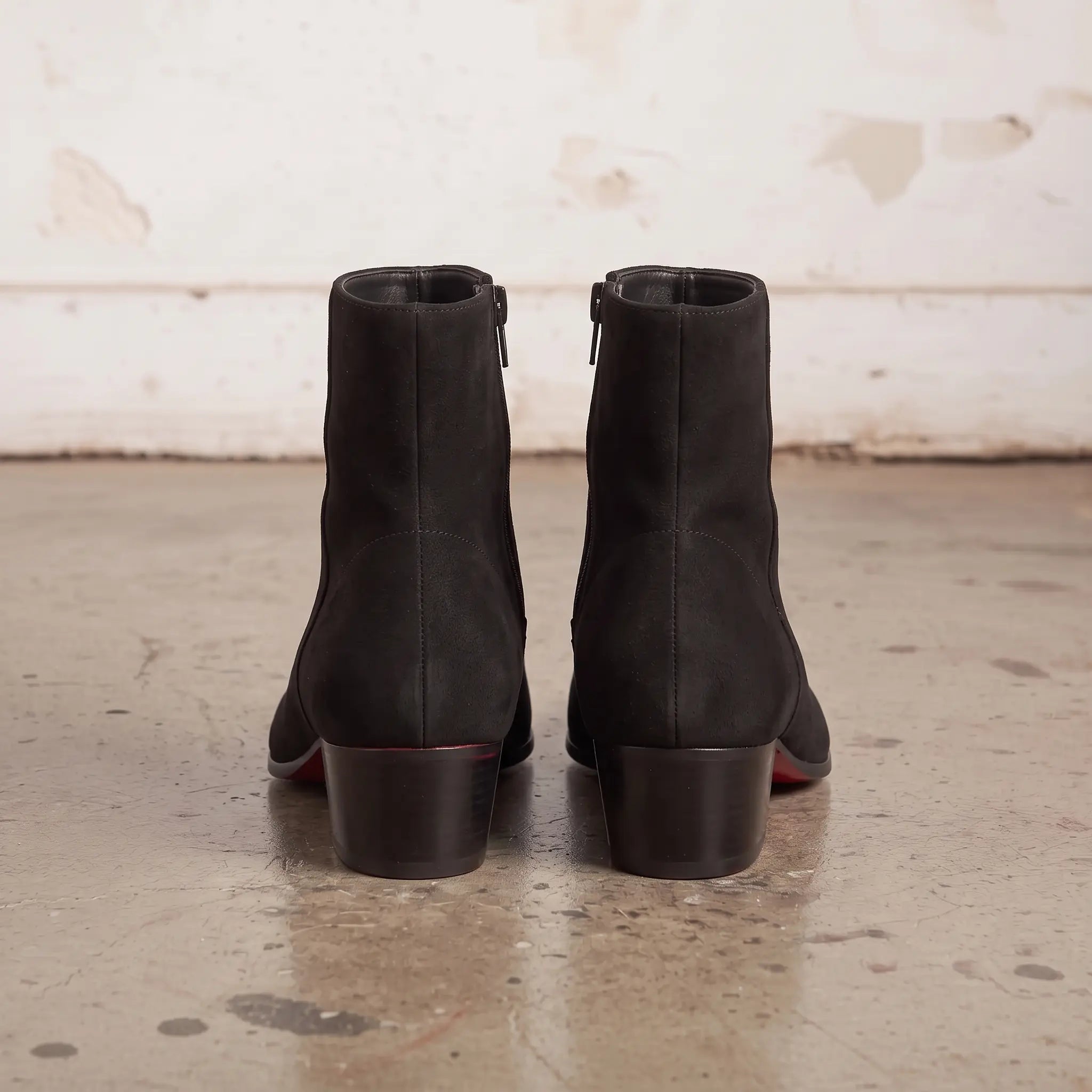 Men's Black Plain-Toe Suede Ankle Boots — Merrick