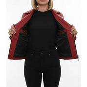 Women's Handmade Biker Leather Jacket