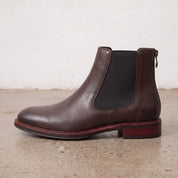Men's Coffee Plain-Toe Leather Chelsea Boots — Billingham