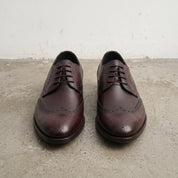 Men's Burgundy Wingtip Leather Derby Brogues — Cressley