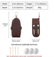 Vintage Leather Golf Ball Pouch