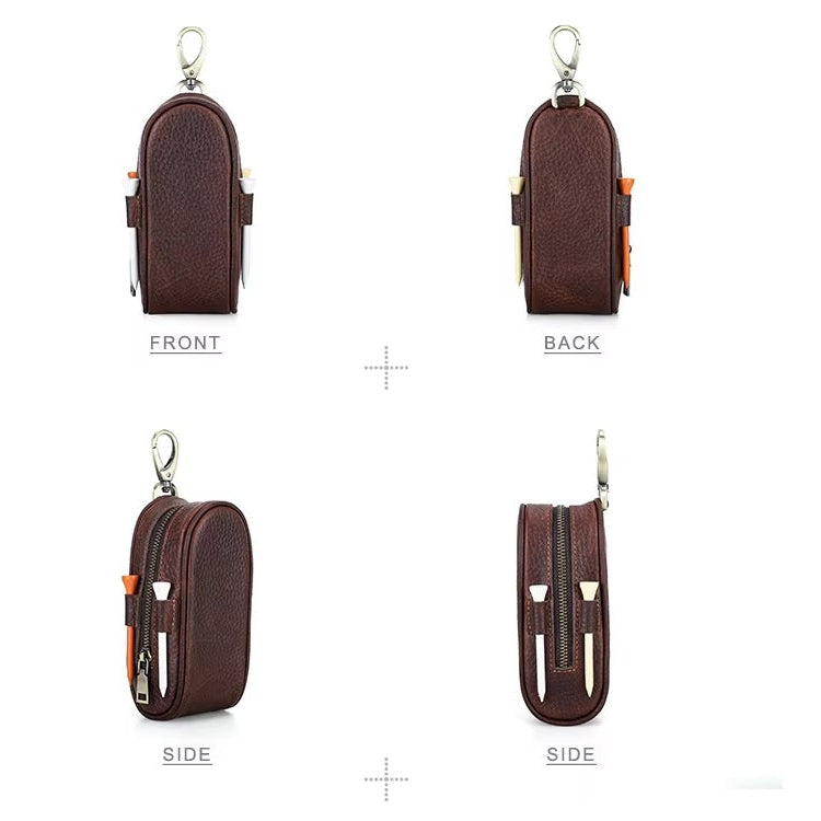 Vintage Leather Golf Ball Pouch