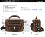 Men's Thick Leather Camera Messenger Bag - Durable Photography Bag