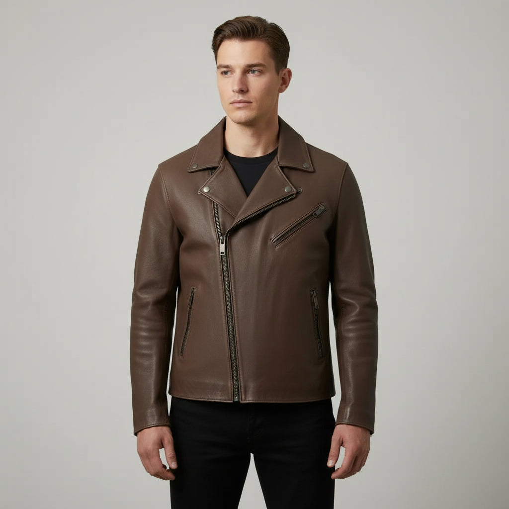 Men's Handmade Cafe Racer Leather Jacket