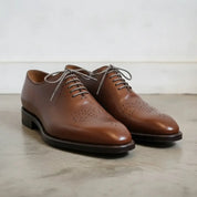Men's Brown Brogue Leather Oxfords — Chadburn