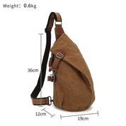 Handmade Waterproof Zipper Canvas Men’s Crossbody Chest Bag - Fanny Pack